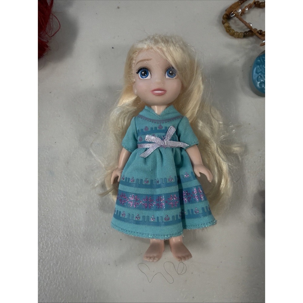 Disney Frozen Elsa Petite Toddler Doll 6 Inch Jakks Pacific Blue Dress
